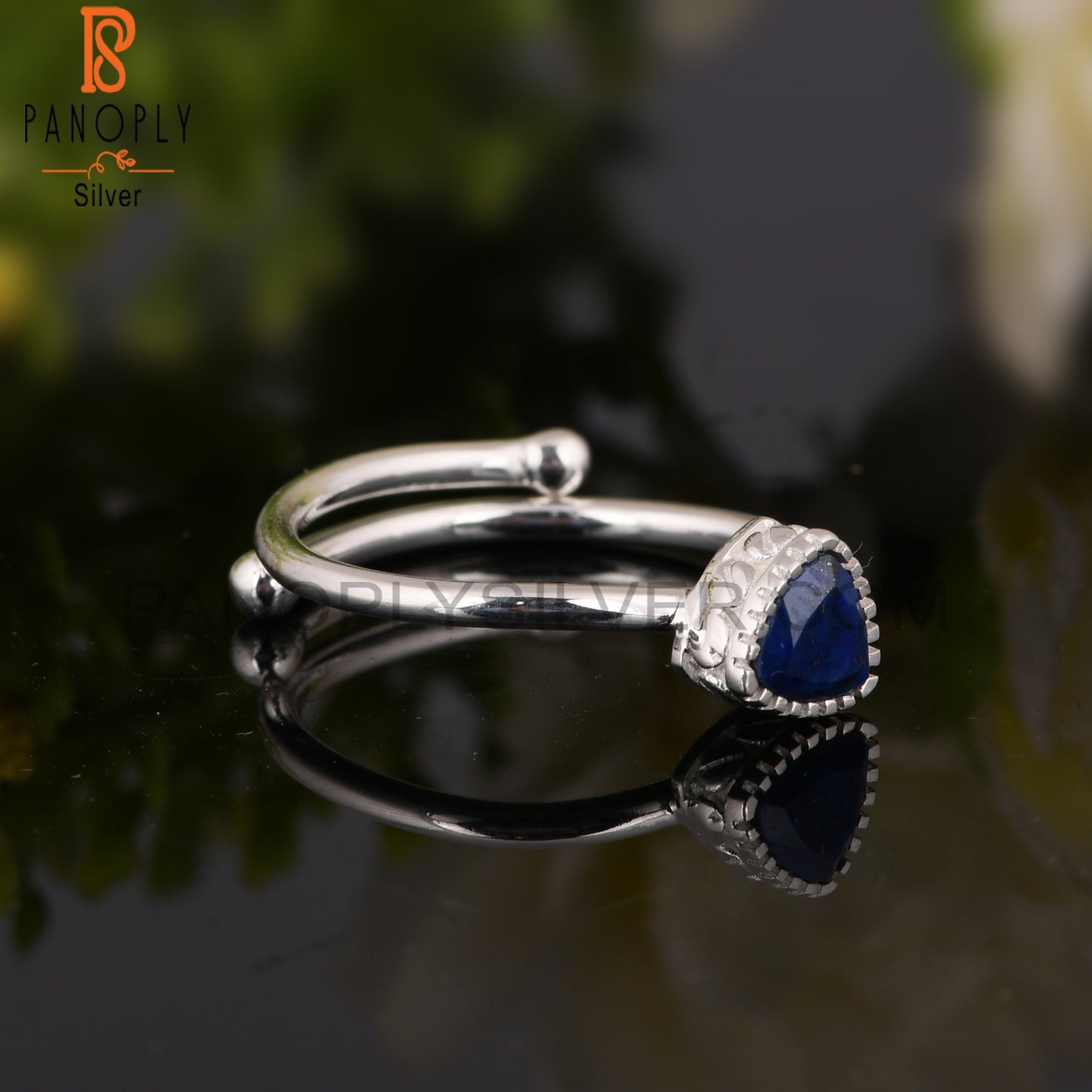 Lapis Trillion Shape 925 Sterling Silver Ring