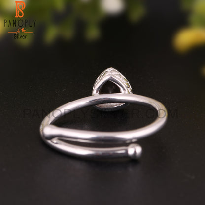 Smoky Trillion Shape 925 Sterling Silver Ring
