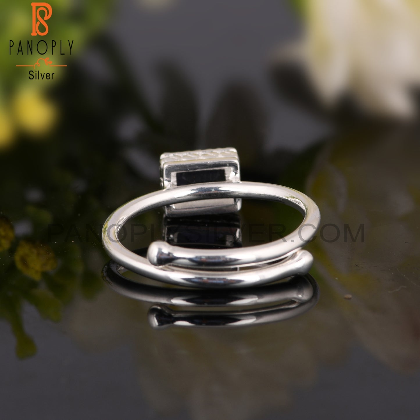 Iolite Beguette Shape 925 Sterling Silver Ring