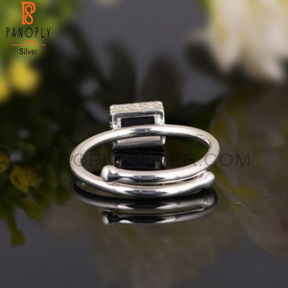 Iolite Beguette Shape 925 Sterling Silver Ring