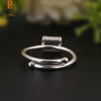 Labradorite Beguette Shape 925 Sterling Silver Ring