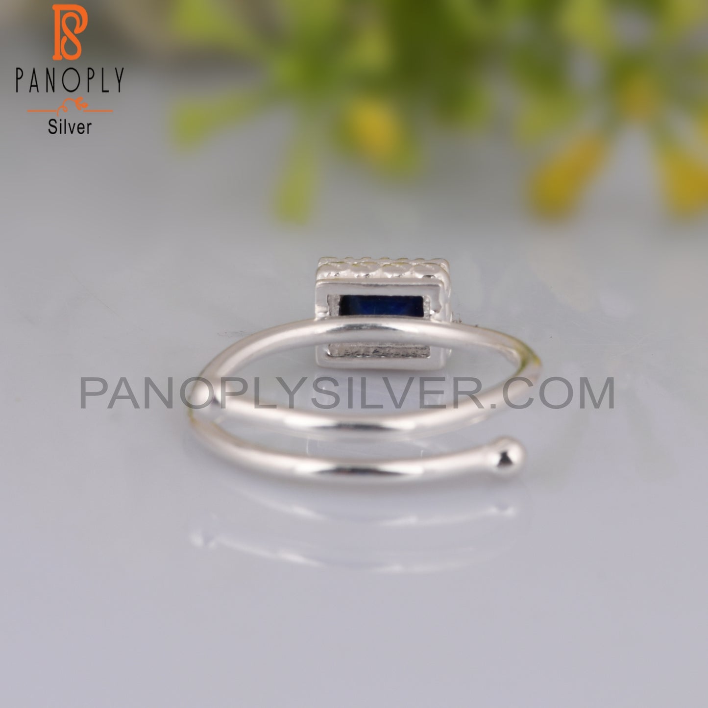 Lapis Beguette Shape 925 Sterling Silver Ring