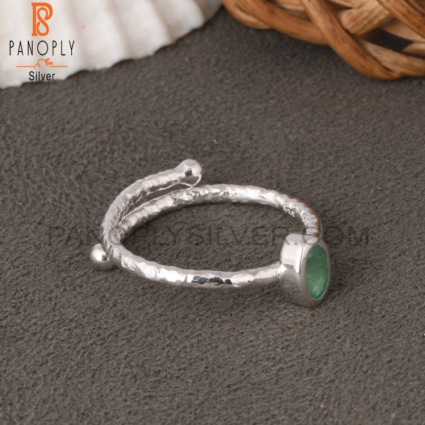 Emerald Oval Shape 925 Sterling Silver Ring