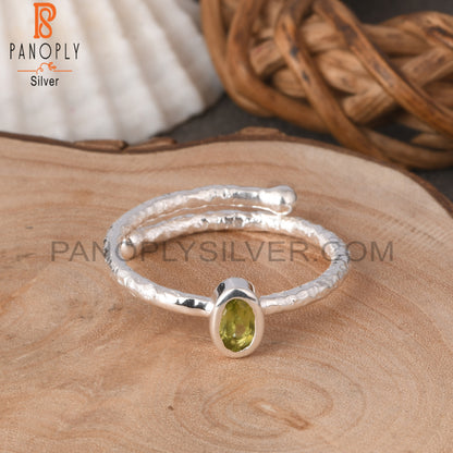 Peridot Oval Shape  925 Sterling Silver Ring