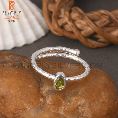 Peridot Oval Shape  925 Sterling Silver Ring