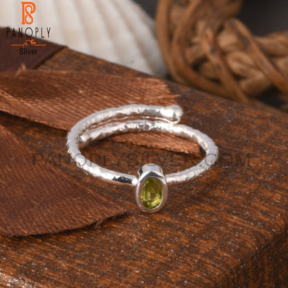 Peridot Oval Shape  925 Sterling Silver Ring