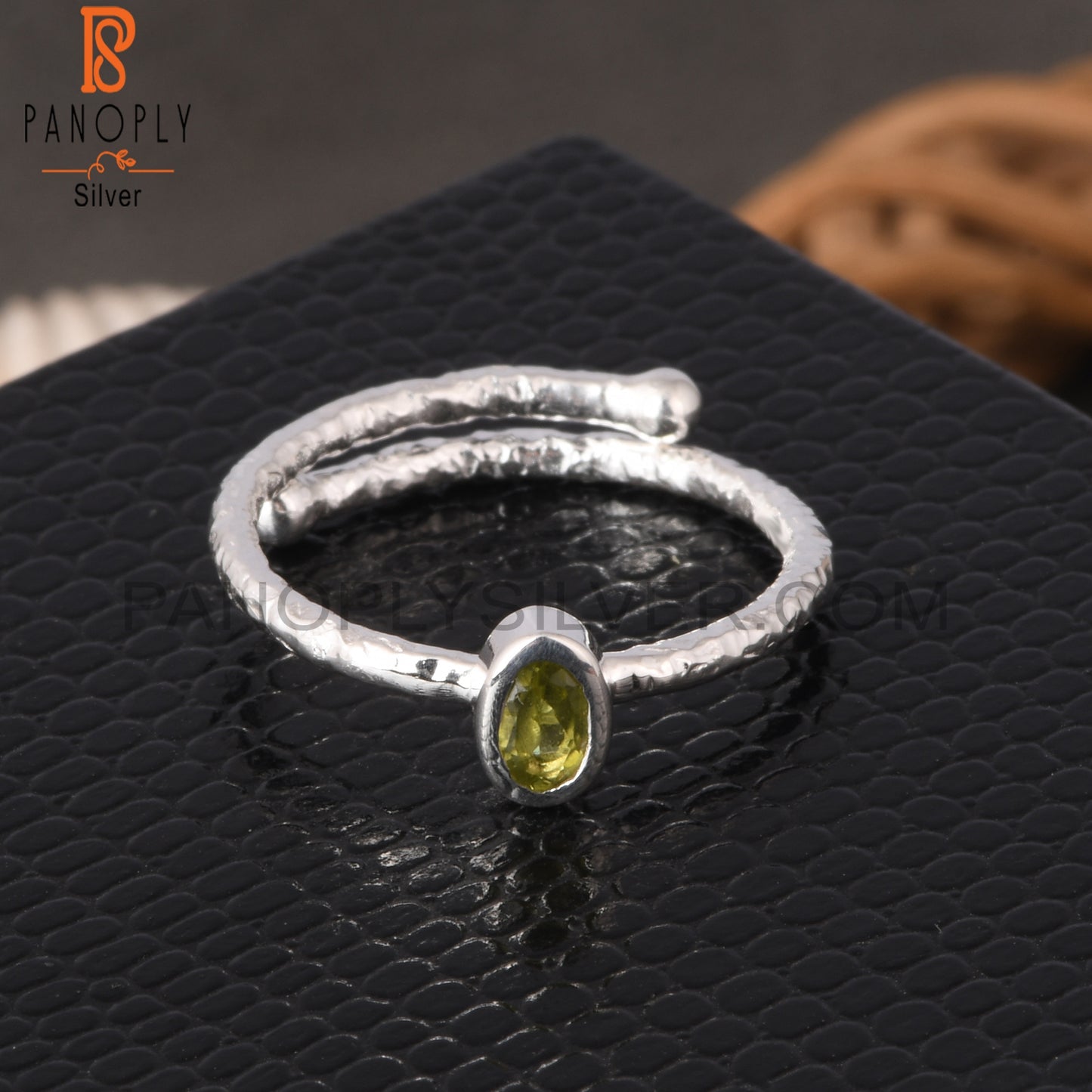 Peridot Oval Shape  925 Sterling Silver Ring