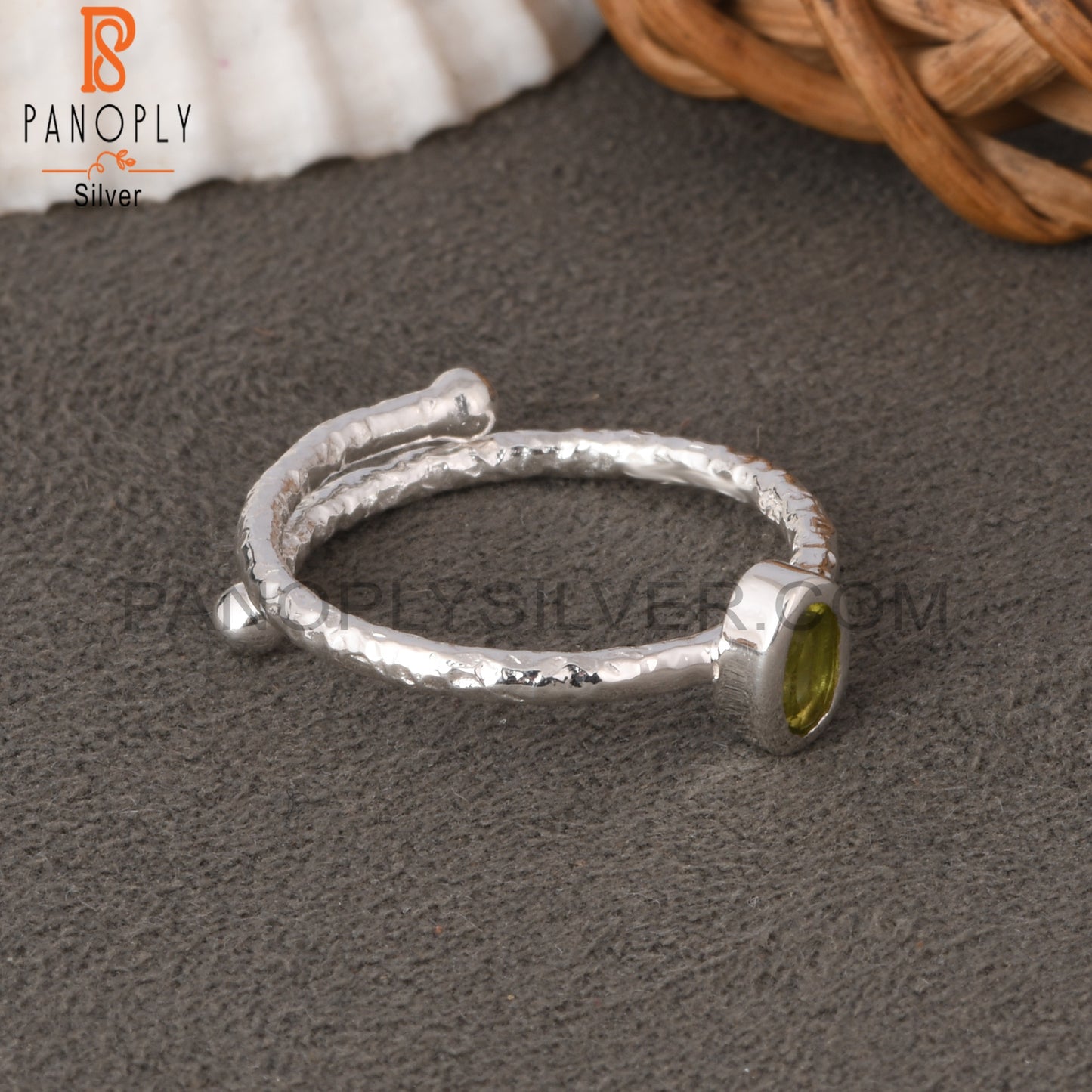 Peridot Oval Shape  925 Sterling Silver Ring