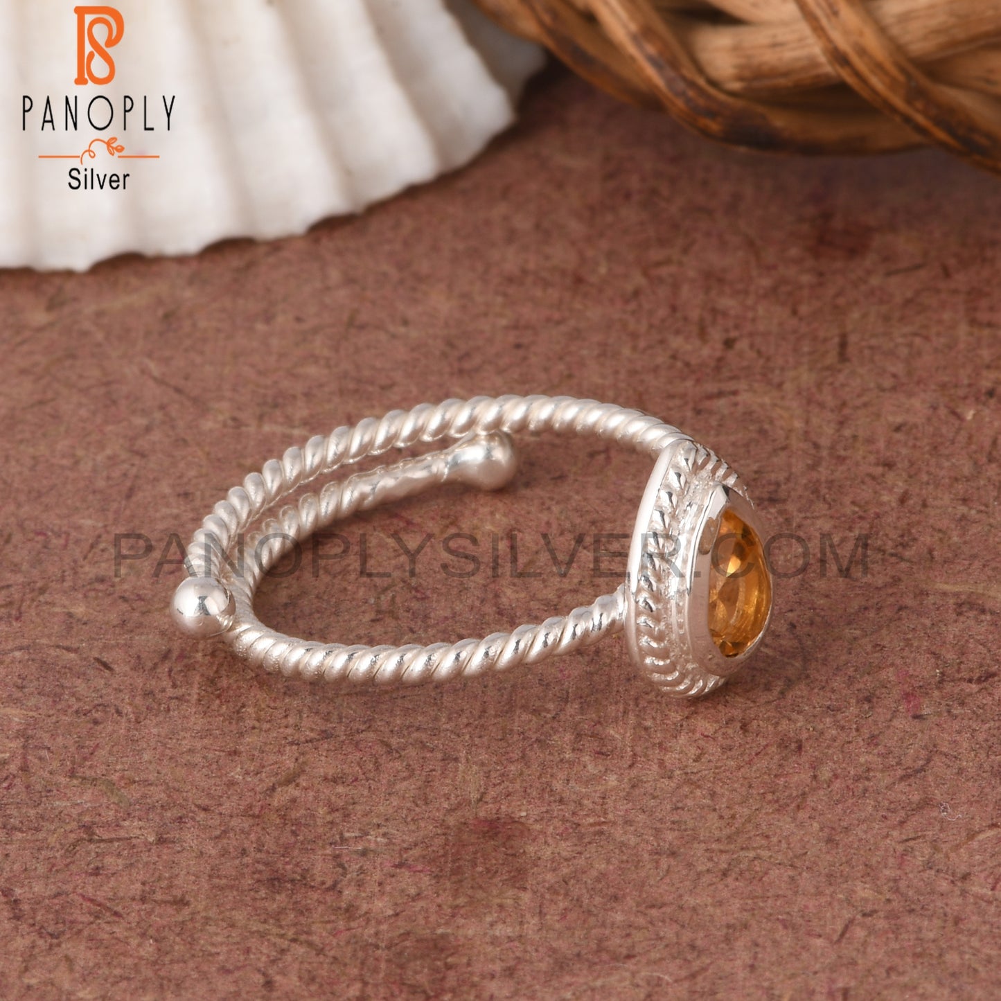 Citrine Pear Shape 925 Sterling Silver Ring