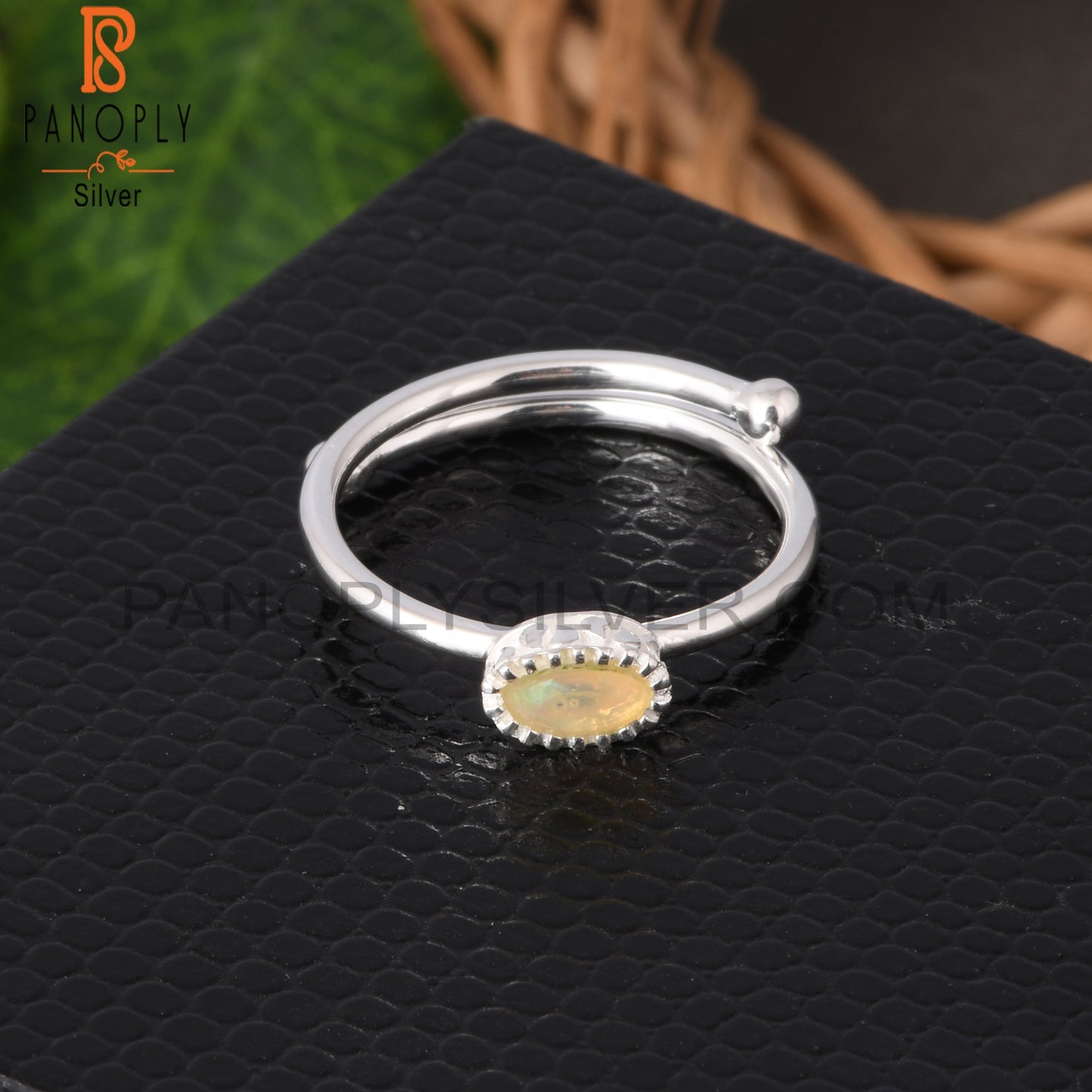 Ethiopian Opal Oval 925 Silver Ring