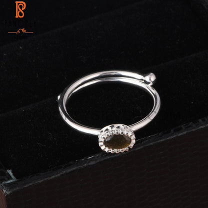 Gold Sheen Obsidian Oval Shape 925 Sterling Silver Ring