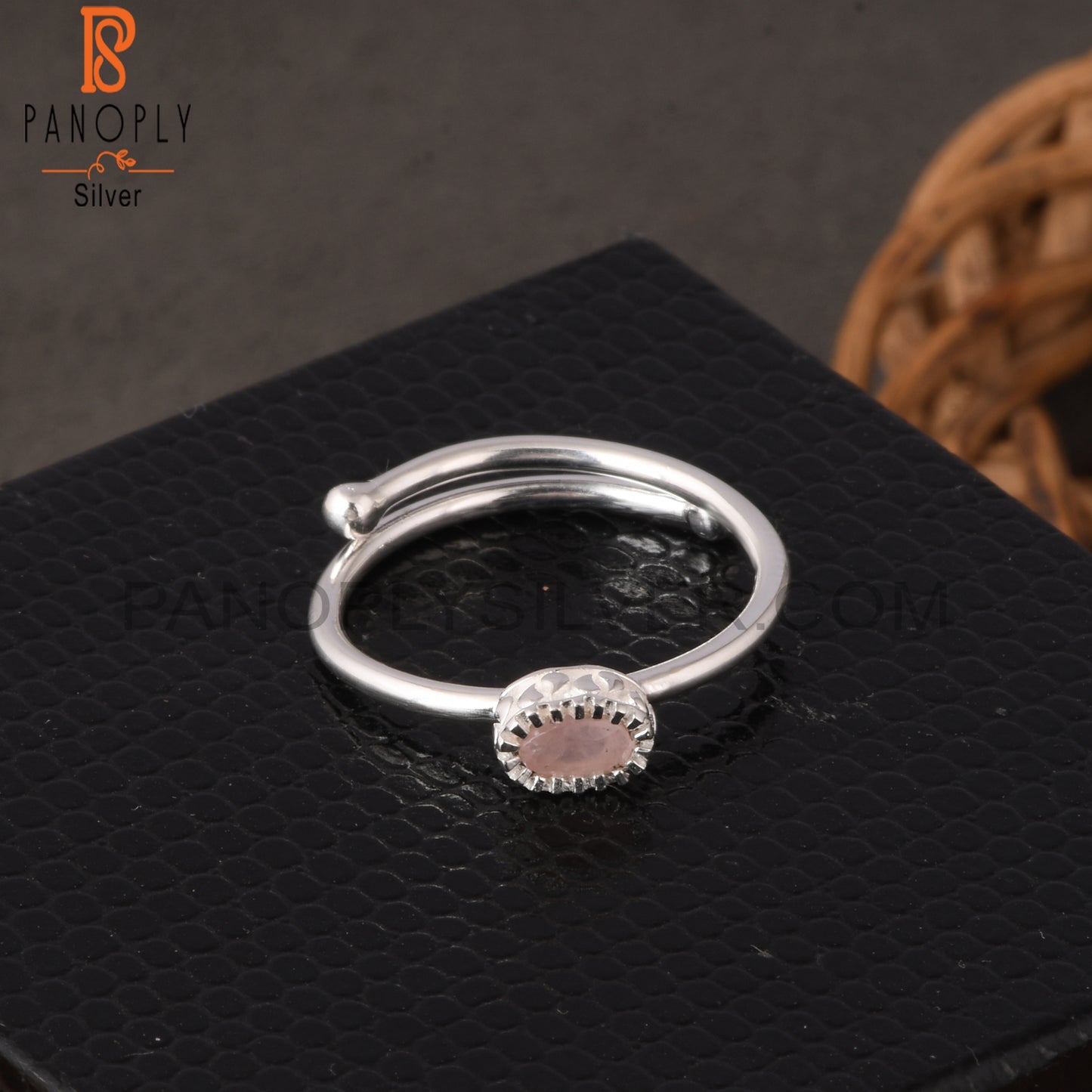 Rose Quartz 925 Sterling Silver Openable Ring Gift For Her