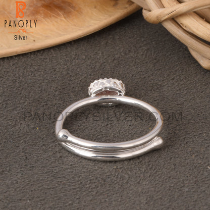 Strawberry Quartz Oval 925 Sterling Silver Ring