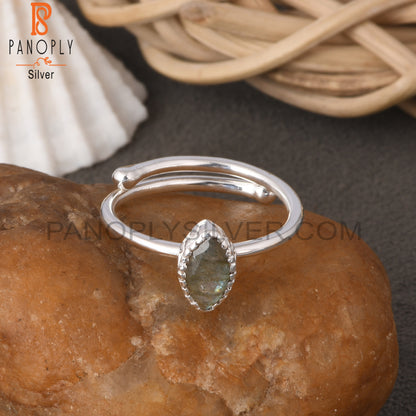 Labradorite Marquise Shape 925 Sterling Silver Ring