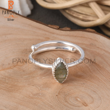 Labradorite Marquise Shape 925 Sterling Silver Ring
