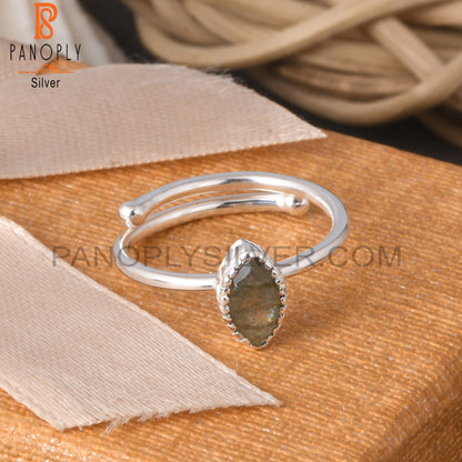 Labradorite Marquise Shape 925 Sterling Silver Ring