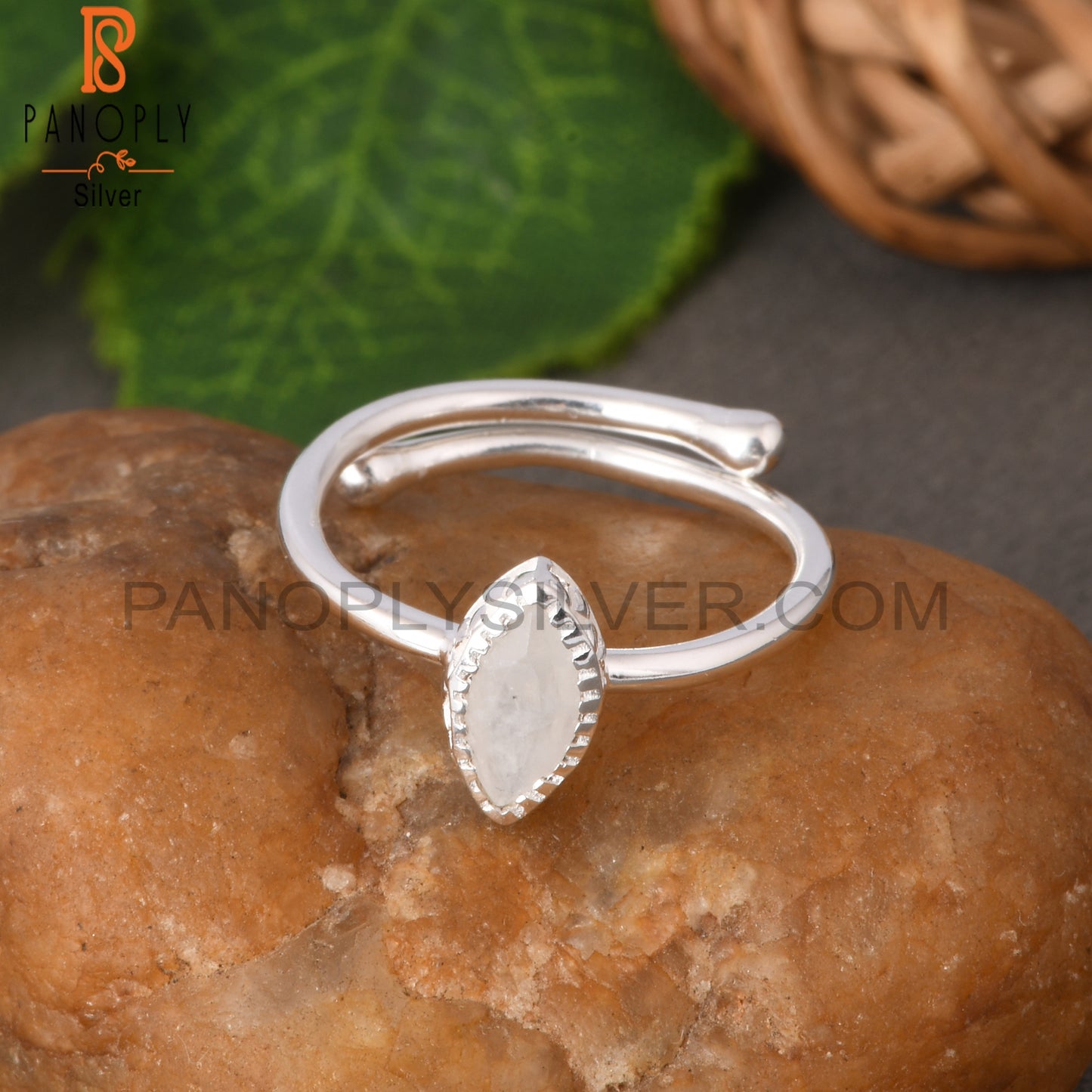 Rainbow Moonstone Marquise Shape 925 Sterling Silver Ring
