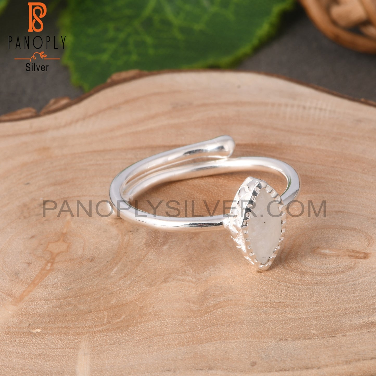 Rainbow Moonstone Marquise Shape 925 Sterling Silver Ring