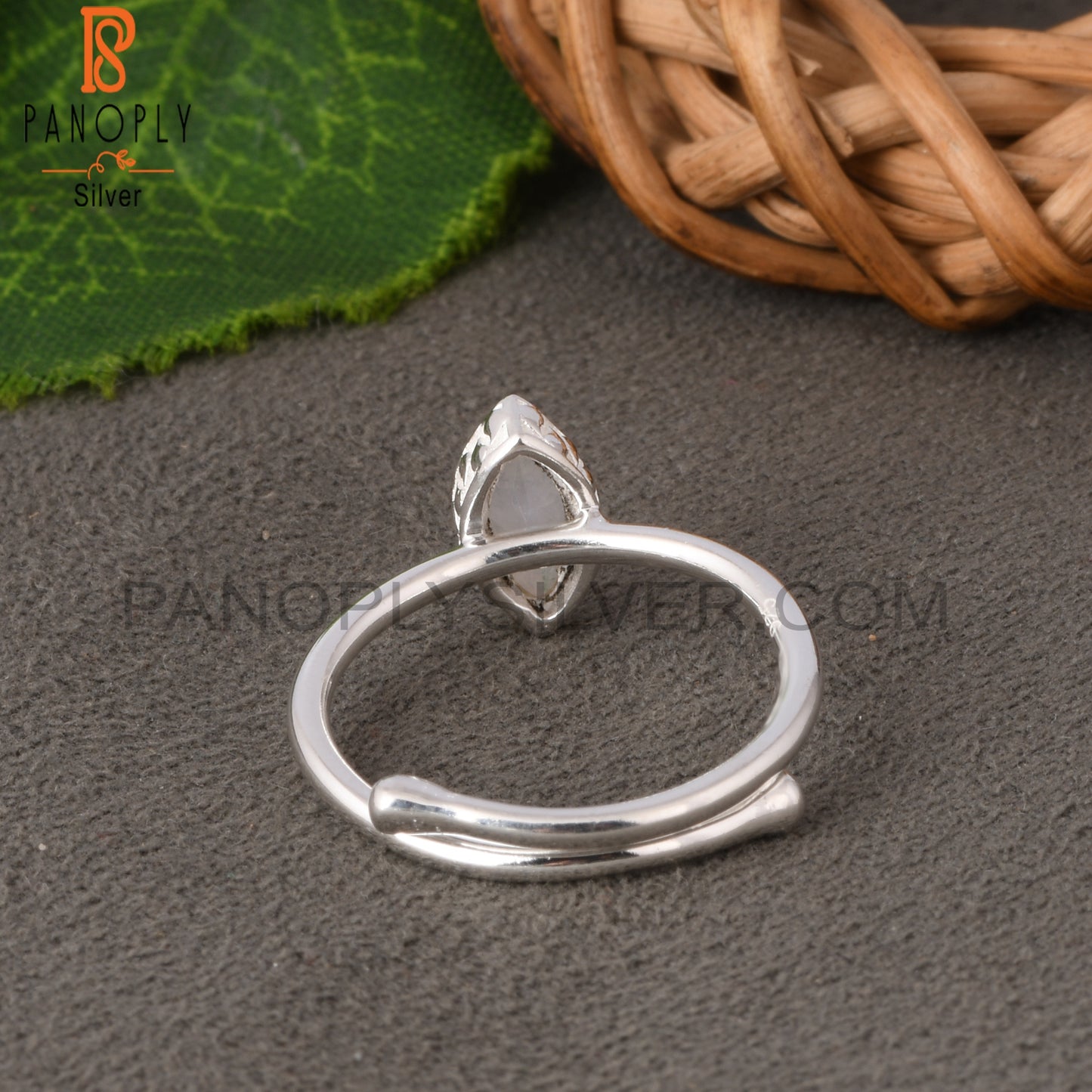 Rainbow Moonstone Marquise Shape 925 Sterling Silver Ring