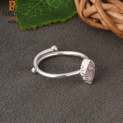 Rose Quartz Marquise Shape 925 Sterling Silver Ring