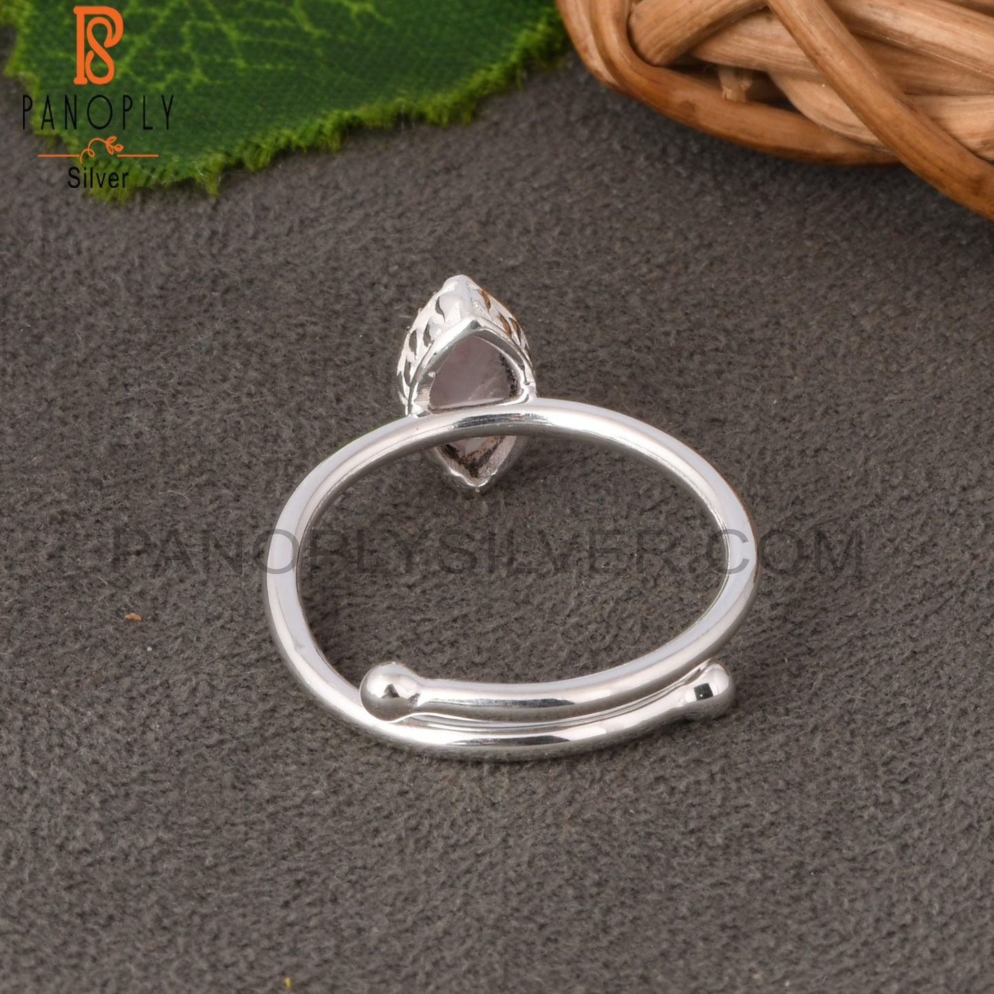 Rose Quartz Marquise Shape 925 Sterling Silver Ring