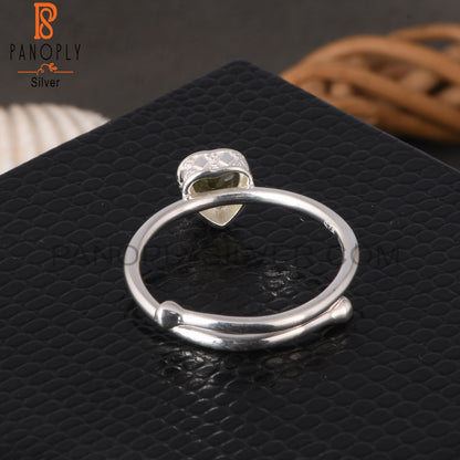 Lemon Topaz Heart 925 Sterling Silver Beautiful Love Ring
