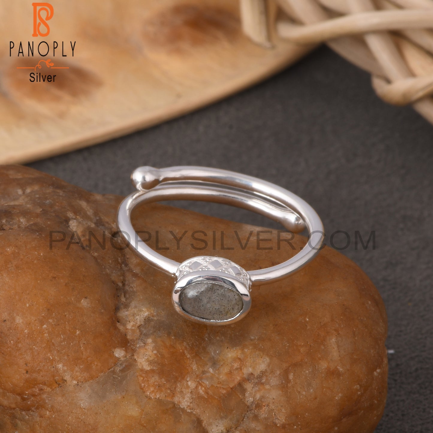 Labradorite 925 Sterling Silver Openable Ring jewerly