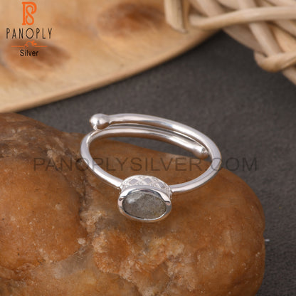 Labradorite 925 Sterling Silver Openable Ring jewerly