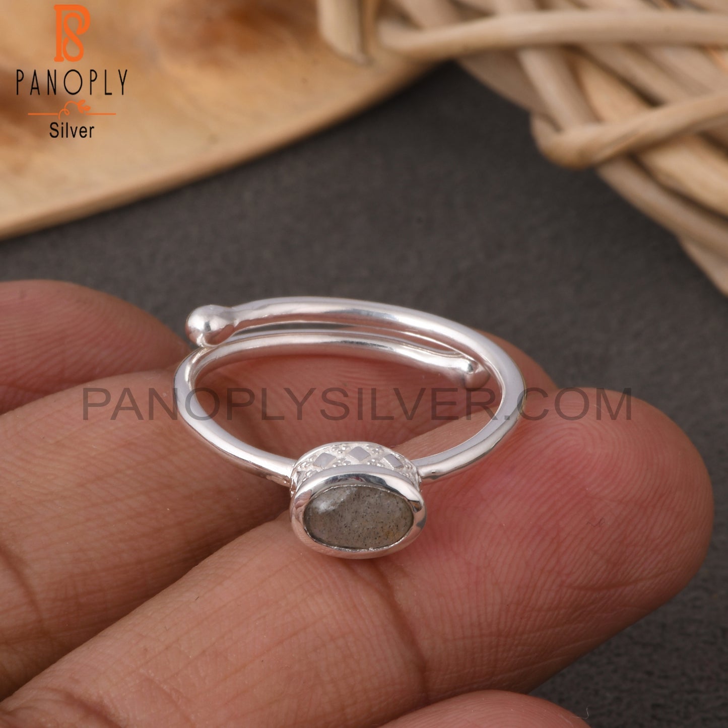 Labradorite 925 Sterling Silver Openable Ring jewerly