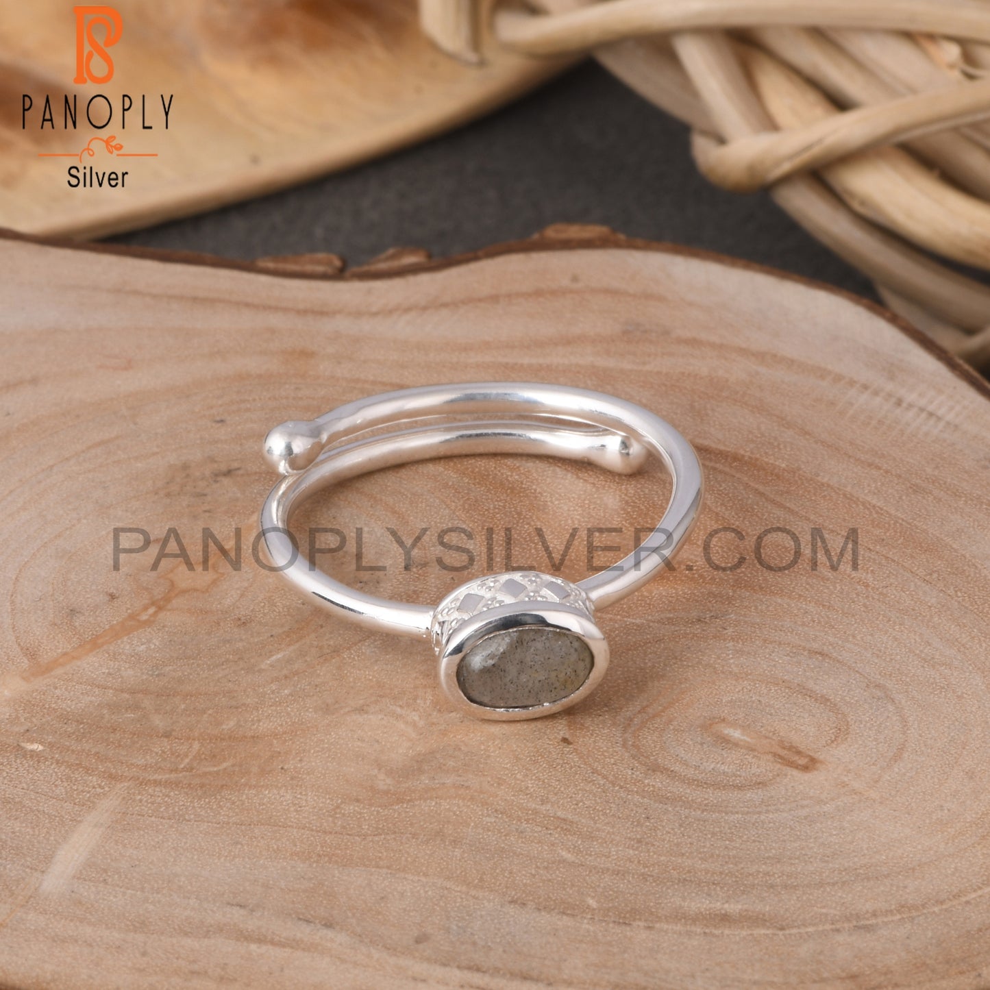 Labradorite 925 Sterling Silver Openable Ring jewerly
