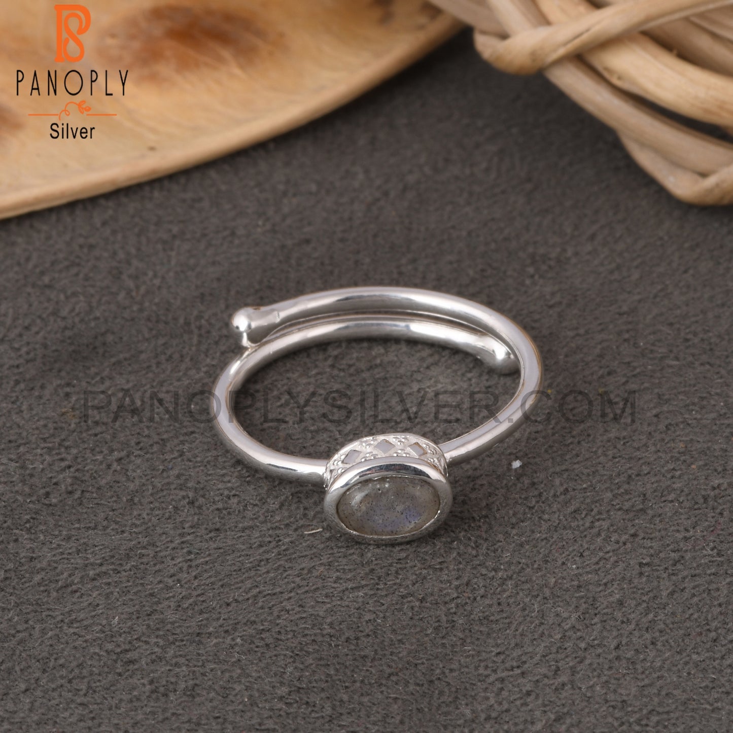 Labradorite 925 Sterling Silver Openable Ring jewerly