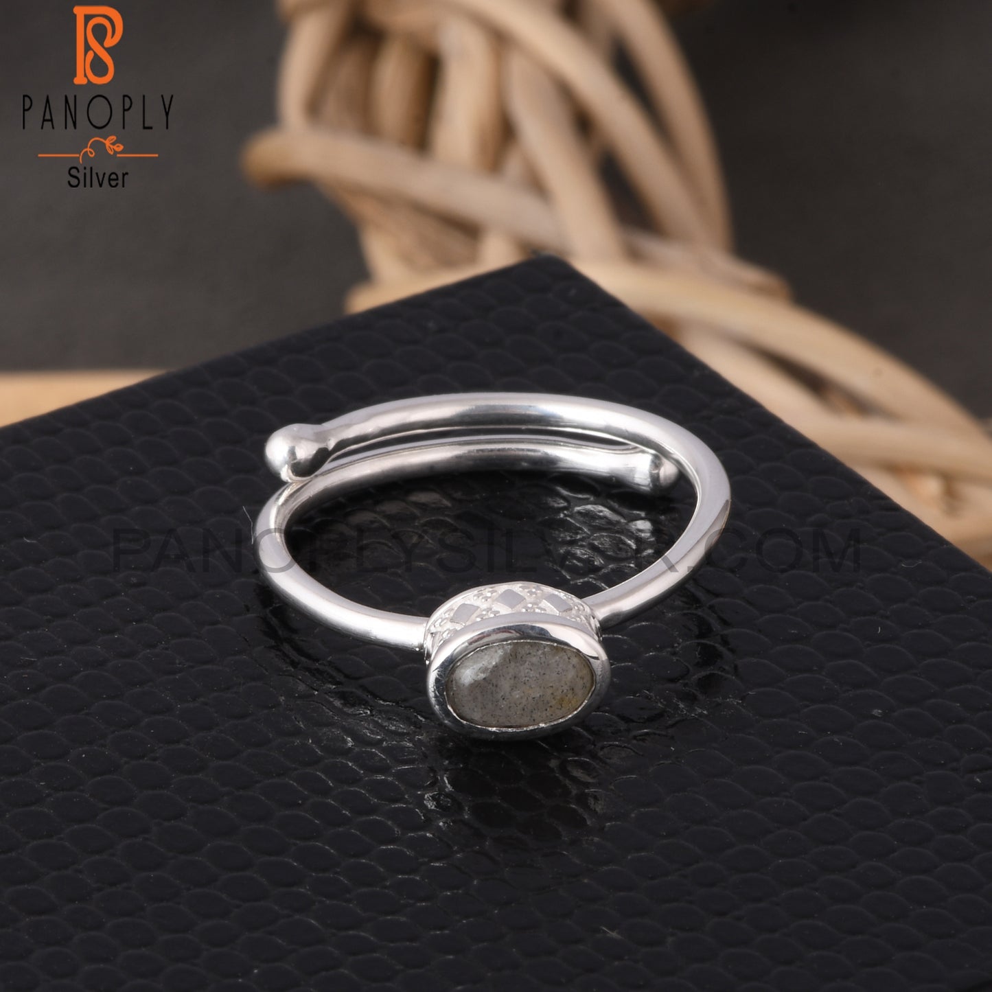 Labradorite 925 Sterling Silver Openable Ring jewerly