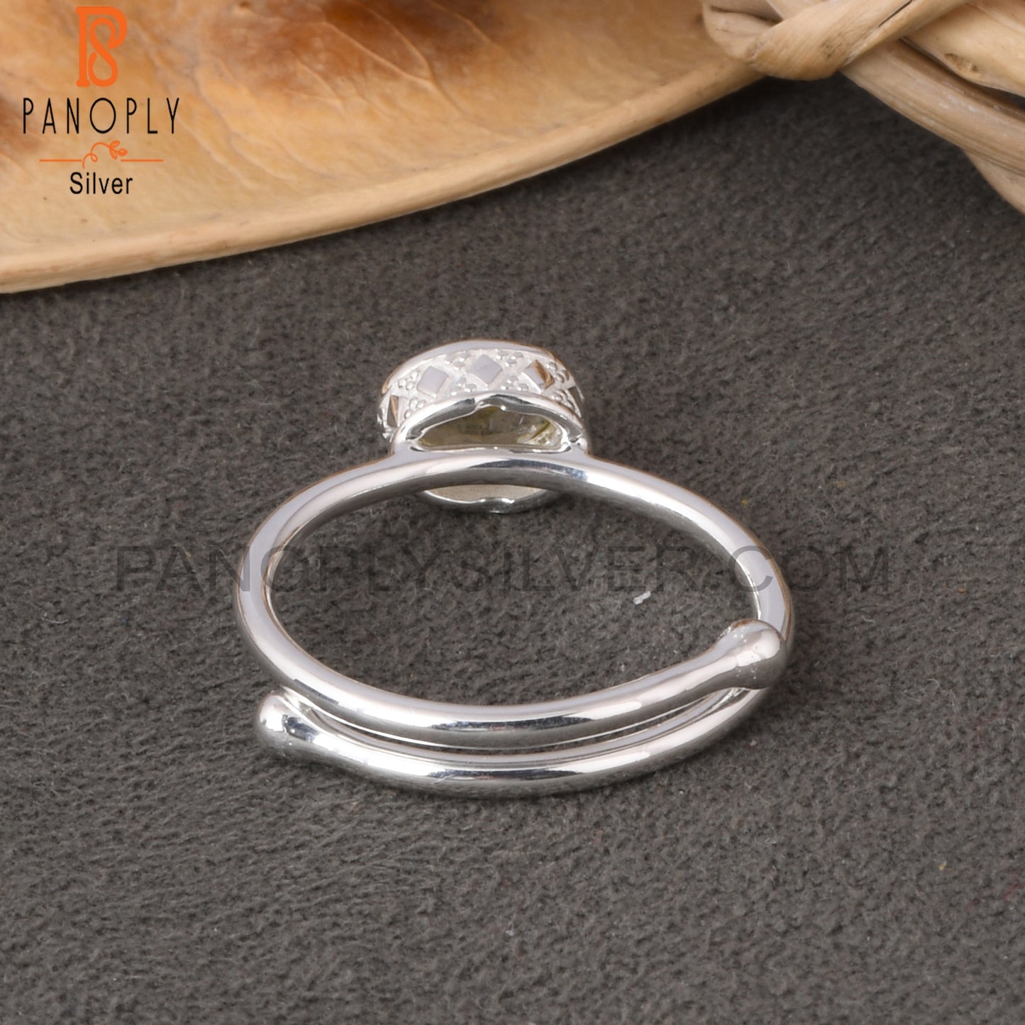 Lemon Topaz Oval 925 Sterling Silver Openable Ring