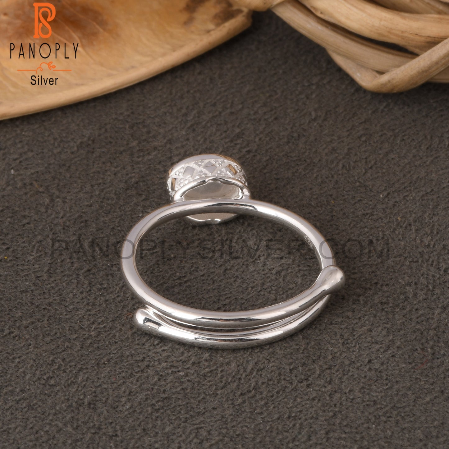 Rainbow Moonstone Oval 925 Sterling Silver Ring