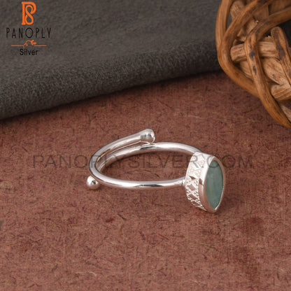 Amazonite Marquise Shape 925 Sterling Silver Sky Blue Ring