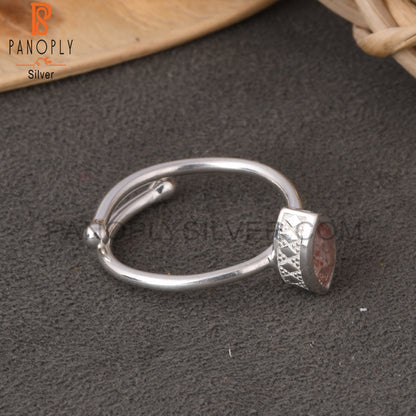 Strawberry Quartz Marquise 925 Sterling Silver Ring