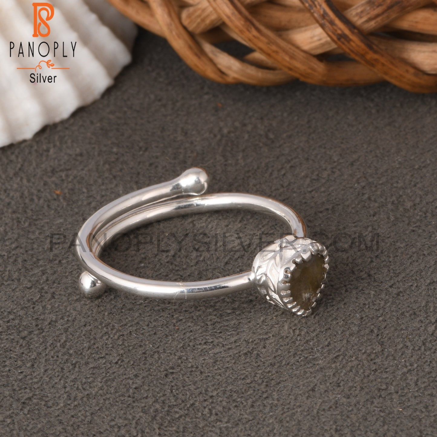 Labradorite Heart 925 Sterling Silver Love Ring