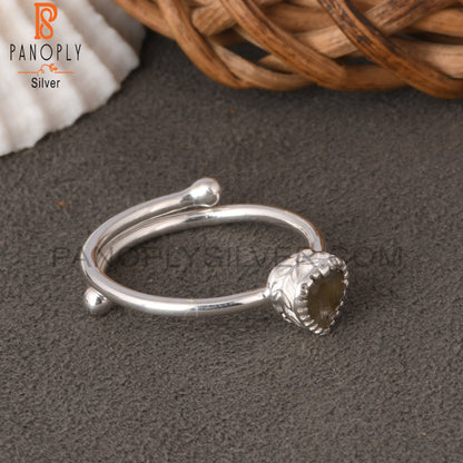 Labradorite Heart 925 Sterling Silver Love Ring