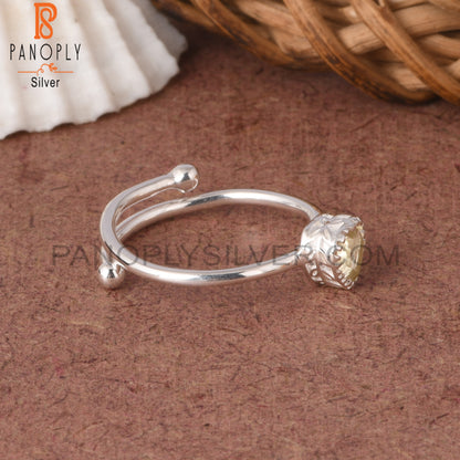 Lemon Topaz Heart Shape 925 Sterling Silver Girlfriend Ring