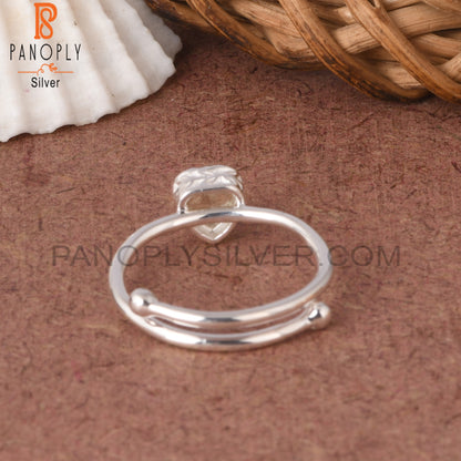 Lemon Topaz Heart Shape 925 Sterling Silver Girlfriend Ring