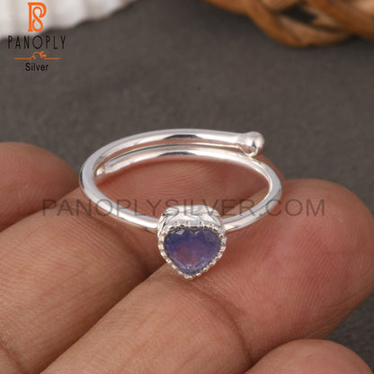 Tanzanite Heart Shape 925 Sterling Silver Ring