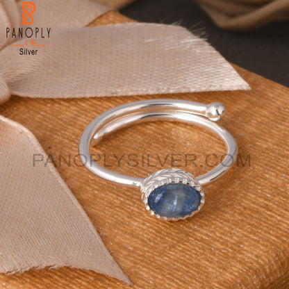 Kyanite Oval Shape 925 Sterling Silver Stacking Ring