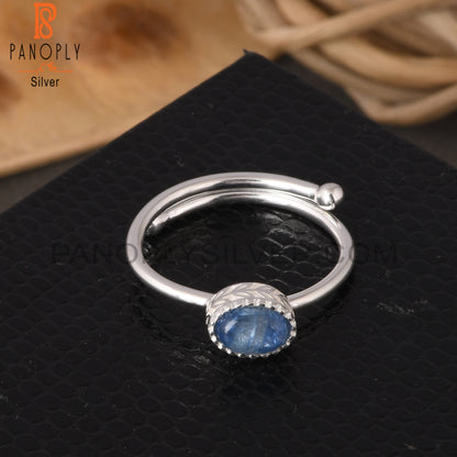 Kyanite Oval Shape 925 Sterling Silver Stacking Ring