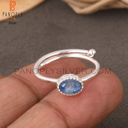 Kyanite Oval Shape 925 Sterling Silver Stacking Ring