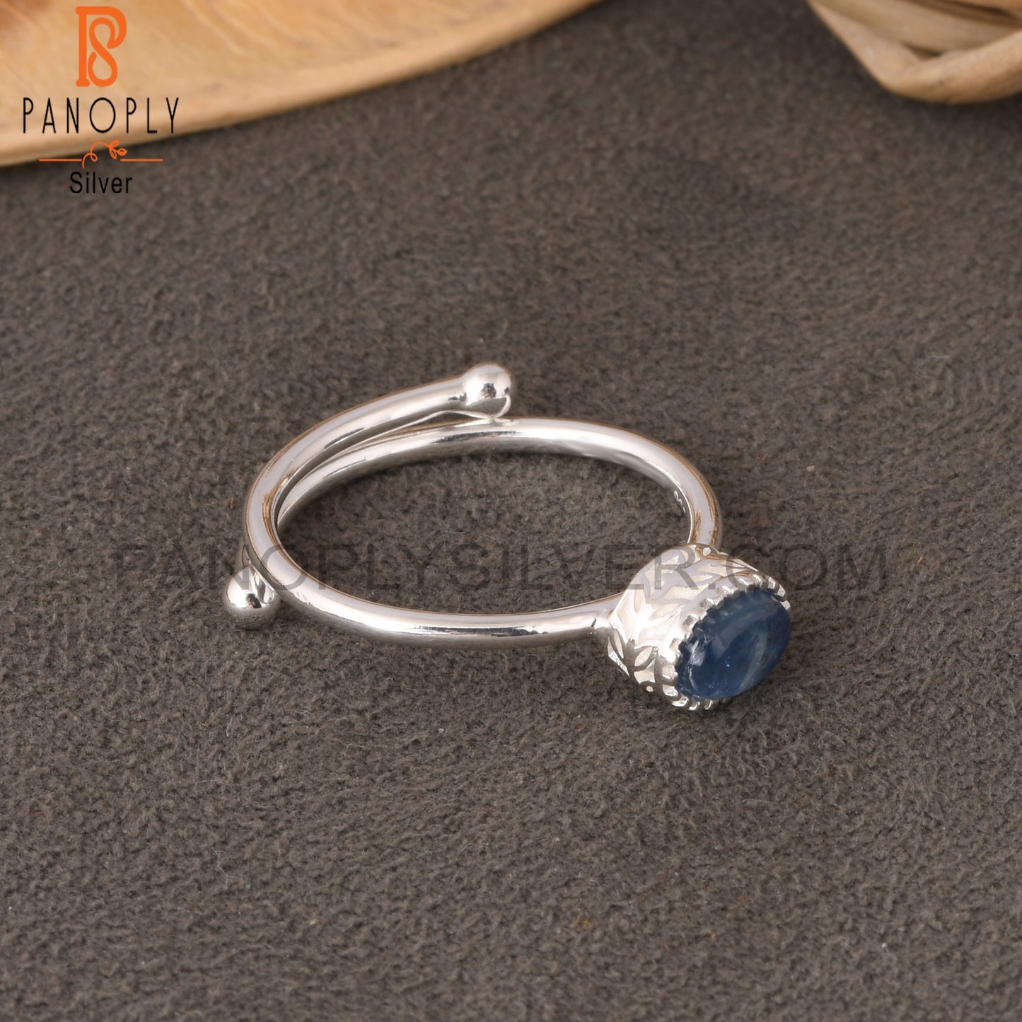 Kyanite Oval Shape 925 Sterling Silver Stacking Ring