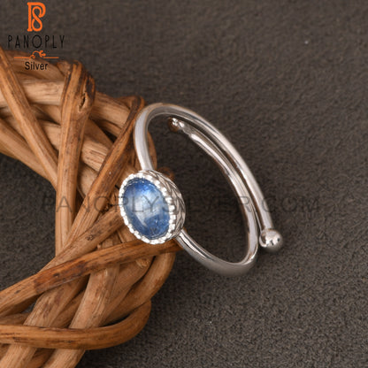 Kyanite Oval Shape 925 Sterling Silver Stacking Ring