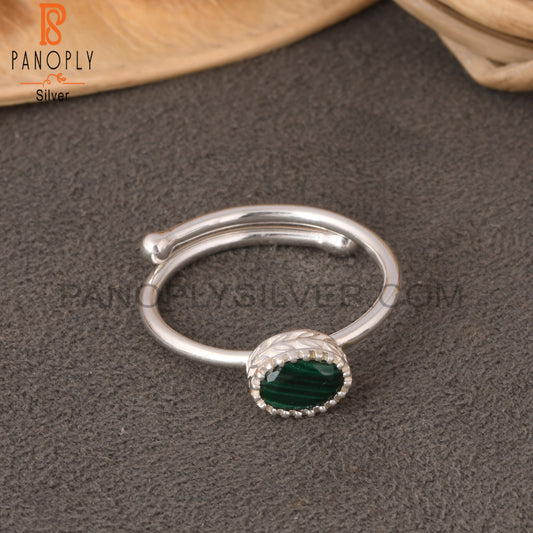 Malachite Oval 925 Sterling Silver Ring