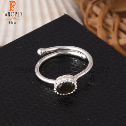 Gold Sheen Obsidian Oval 925 Sterling Silver Ring