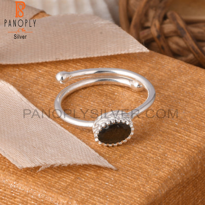 Gold Sheen Obsidian Oval 925 Sterling Silver Ring