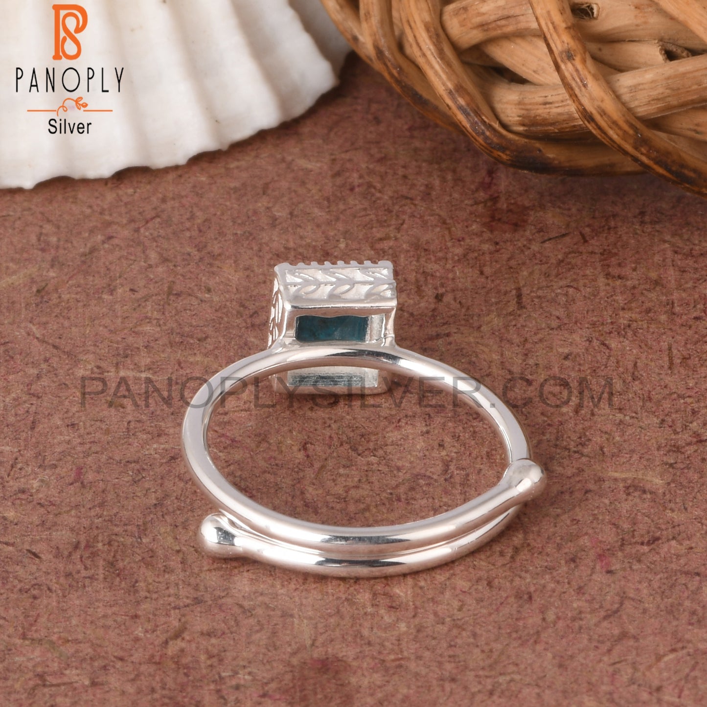 Neon Apatite Square Shape 925 Sterling Silver Ring